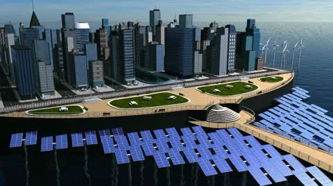 CG Graphic of Futuristic World City  Stock Footage 10880763