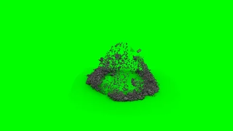 CG Ground Demolition With Alpha and z depth Stock-Footage 106796511