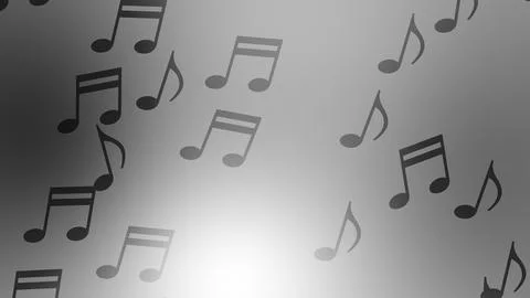 CG image of black and white background including music note object イラスト素材