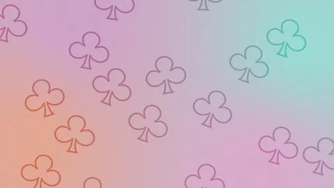 CG image of pastel-colored background including clover shaped object イラスト素材