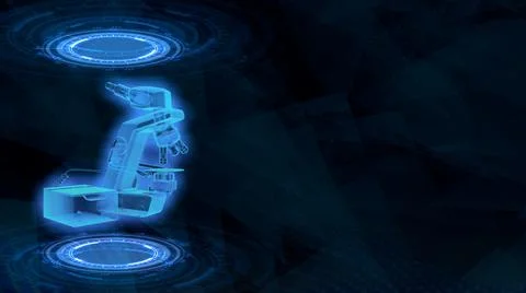 Cg industrial 3D illustration of microscope holo rendered Stockillustratie