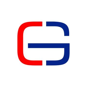 CG Initials Cut Half Lettermark Symbol Graphic Design Stock Illustration