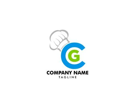 CG Letter and Chef hat logo icon vector template Stock Illustration