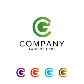 CG letter circle logo design vector, gc logo design, cg logo Stock Illustration