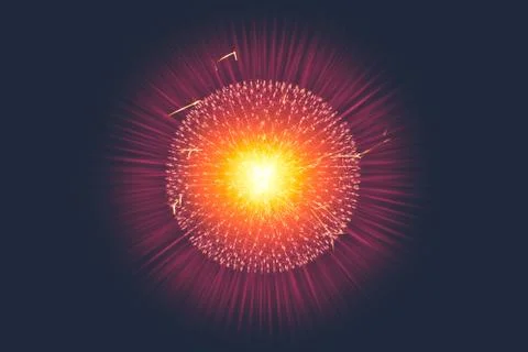 CG model structure form of Nucleus Atom Nuclear explode bomb emit x-ray rad.. Stock Photos