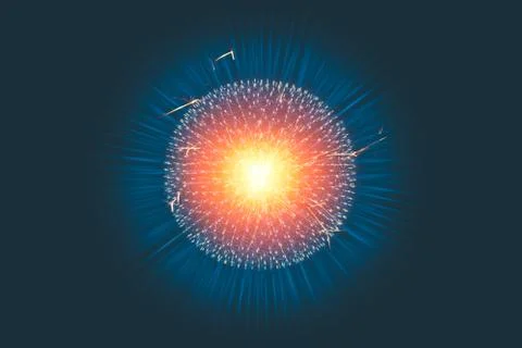 CG model structure form of Nucleus Atom Nuclear explode bomb emit x-ray rad.. 写真素材