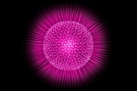 CG model structure form of Nucleus Atom Nuclear explode bomb emit x-ray rad.. Stock Photos