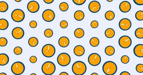 CG of orange clocks running with different time. Isolated on white. 8K loop Video stock 120831726