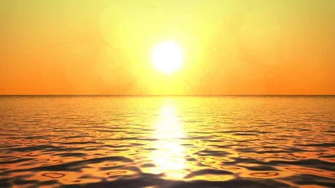 CG sunset above ocean Stock Footage 102893091