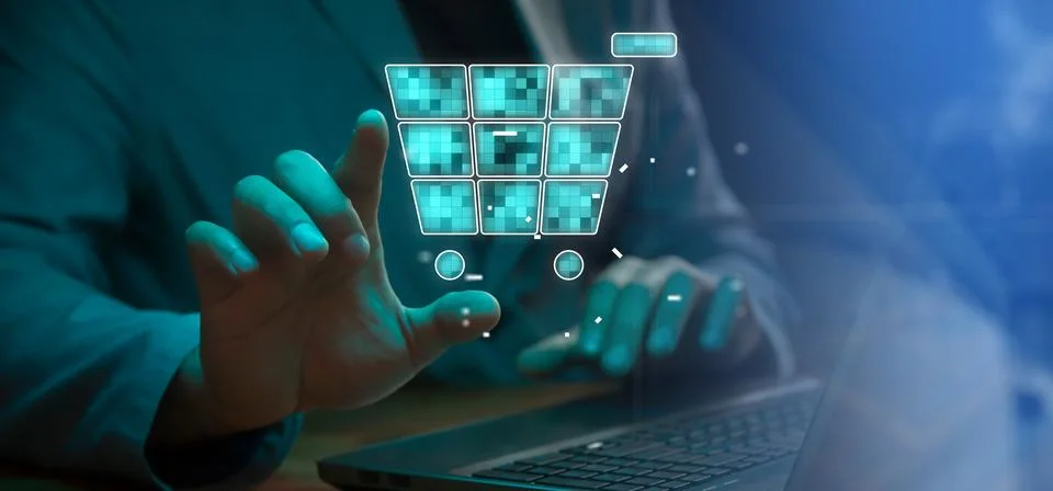 Cg tech collage. Against the background of a silhouette of an employee with.. Stock Photos