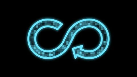 Cg tech collage. Electronic infinity symbol Stock Photos
