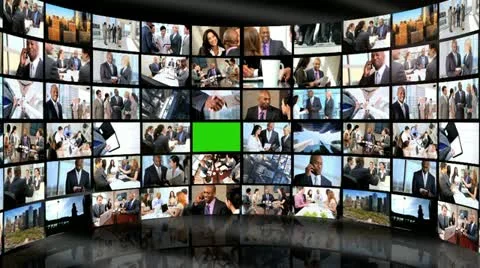 CG Video Wall Green Screen Multi Ethnic Business People Stock Footage 21898545