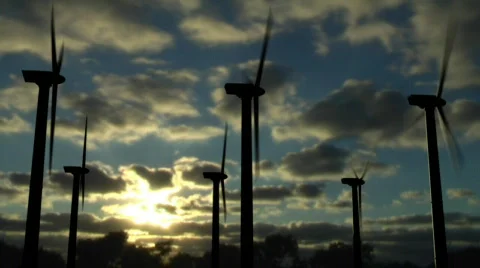 CG Wind Farm Timelapse Comp (720p 29.97) Stock Footage 599015