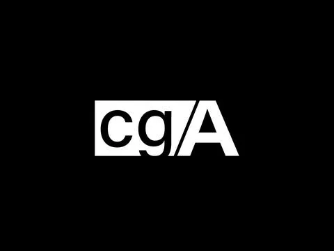 CGA Logo and Graphics design vector art, Icons isolated on black background Illustrazione stock