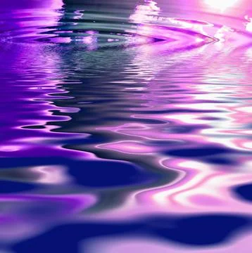 CGI abstract ripple effect of liquid with pink reflection of wavy pattern and Stock Photos