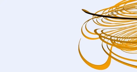 CGI animation of bending golden strips. White background. 8K seamless loop Stock Footage 120613156