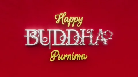 CGI Animation: commemorating the anniversary of Buddha Purnima. 4K Footage Stock Footage 245592562