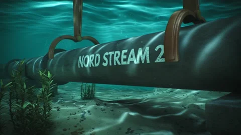 CGI animation of laying a pipeline on the ocean floor. 4K Footage Stock Footage 232801085