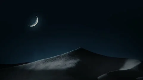 CGI animation of pyramid night panorama with moon. 4K Footage Stock Footage 233054468
