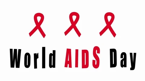 CGI Animation: Red ribbon commemorating "World Aids Day". 4K Footage Stock Footage 245592746