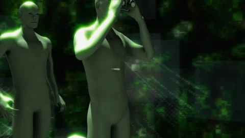 CGI animation of Sniper rifle bullet hitting men in building Stock Footage 202912213