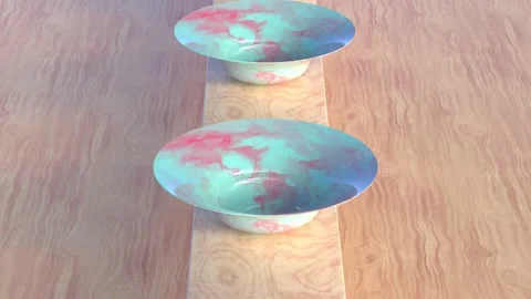 CGI Animation: The walking bowl gets a turn for one serving of noodles Stock Footage 234103384