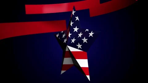 CGI Animaton: the flag of the United States of America in the shape of a star Stock Footage 245593733