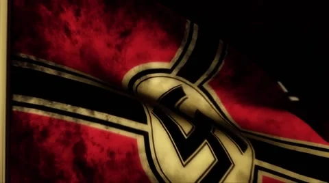 A CGI Created NAZI Flag Flutters in the WInd - Ideal for WWII Documentaries Stock-Footage 65206179