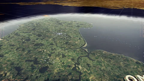 CGI depiction of Paratrooper landing on D-Day - Reenactment Stock Footage 202538513