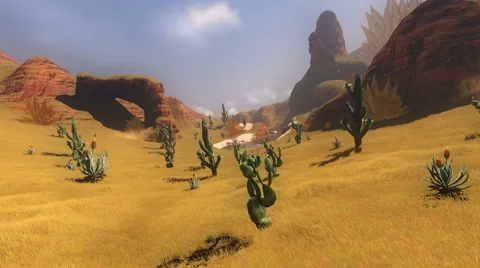 ( CGI ) Fantasy - Alien Planet Nature - Crystal Desert with Alien Life Stock Footage 63048139