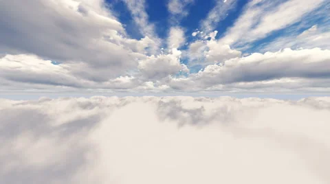 ( CGI ) Fantasy - Flying through Clouds - Time Lapse Seamless Loop Stock Footage 62905776