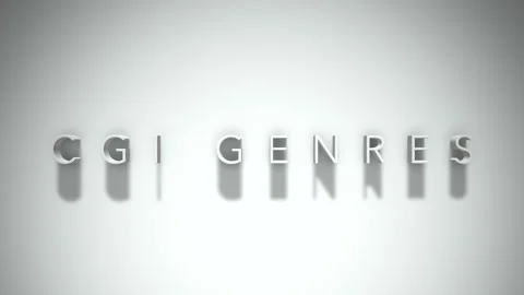 Cgi genres 3D title animation with shadows on a white background Stock Footage 297216583