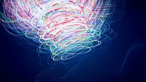 CGI graphics with colored lines 스톡 일러스트