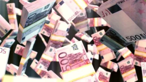 CGI graphics with falling euro bills Stock Illustration