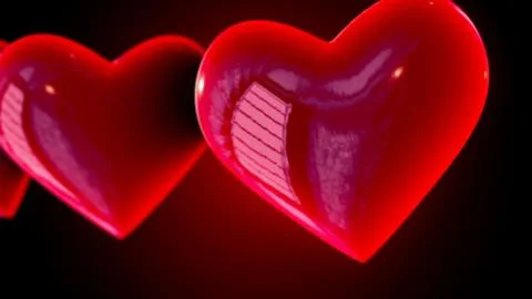 CGI graphics with flying hearts Stock Illustration