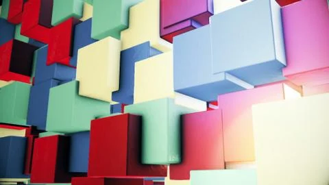 CGI graphics with multicolored figures Stock Illustration