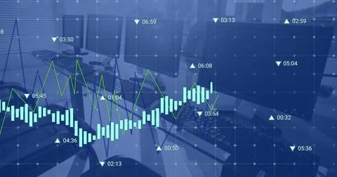 CGI of graphs on a transparent background symbolizes finance and statistics. Stock Photos