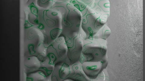 Cgi green and white Fluid Emulsion Stock Footage 253566180