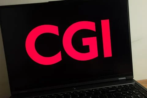 CGI Inc information technology consulting company logo on laptop Stock Photos