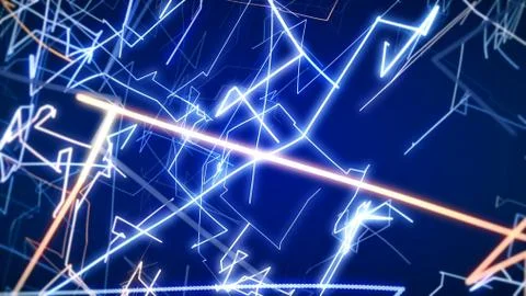 CGI motion graphics with sci-fi fantasy and neon lines Stock Illustration
