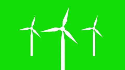CGI MS ecological windmills on green screen, Wind Power plant. 4k Video stock 311411712