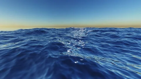 CGI ocean waves animated background, slow motion. Summertime themed concept Stock Footage