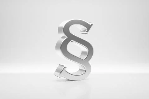 Cgi render image of silver paragraph sign on white background Stock Illustration