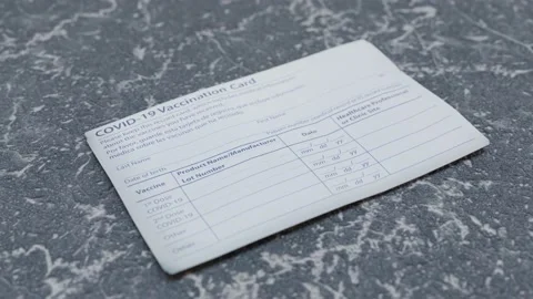 CGI Rendered Close up of a blank generic COVID-19 Vaccination Card Stock Footage 165251960