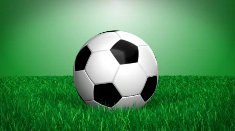 CGI soccer ball on grass - loops, alpha channel Stock Footage 729784