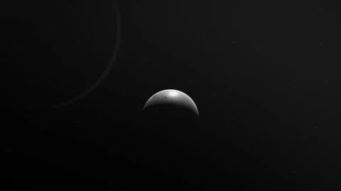 CGI spectacular illustration of a lunar eclipse, with a bright beam of light rad Ilustração Stock