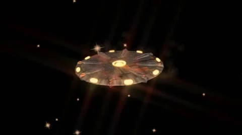 CGI UFO Floats Through Space Stock-Footage 65206066