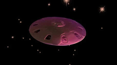 CGI UFO Floats Through Space Stock-Footage 65206165