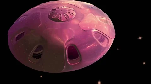 CGI UFO Floats Through Space Stock-Footage 65206301