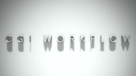 Cgi workflow 3D title animation white text on a white background Stock Footage 299748348